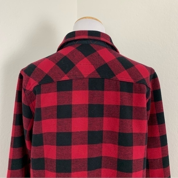 Orvis Buffalo Check Fleece Lined Shacket Shirt Size Large Lined Pockets - Picture 7 of 17